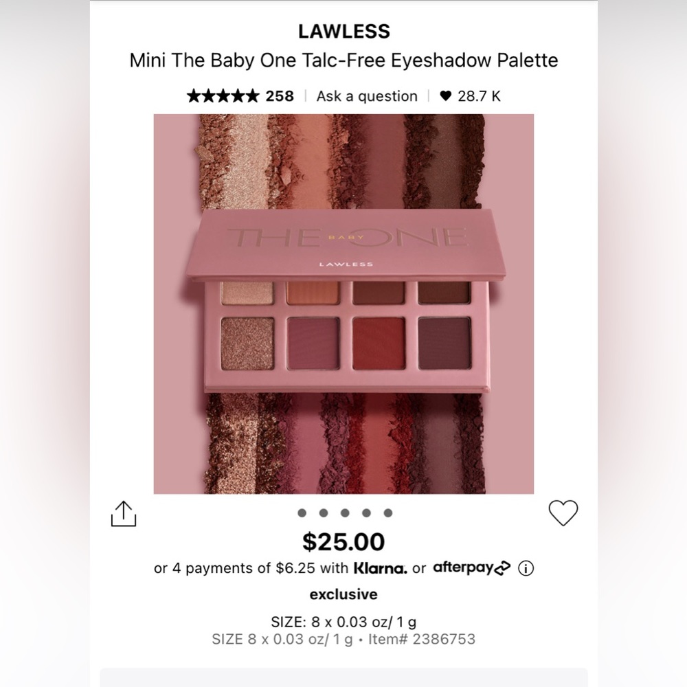Lawless- The one baby palette